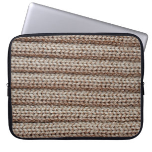 the texture of the plain knitted fabric , brown laptop sleeve