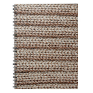 the texture of the plain knitted fabric , brown notebook