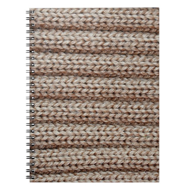 the texture of the plain knitted fabric , brown notebook (Front)