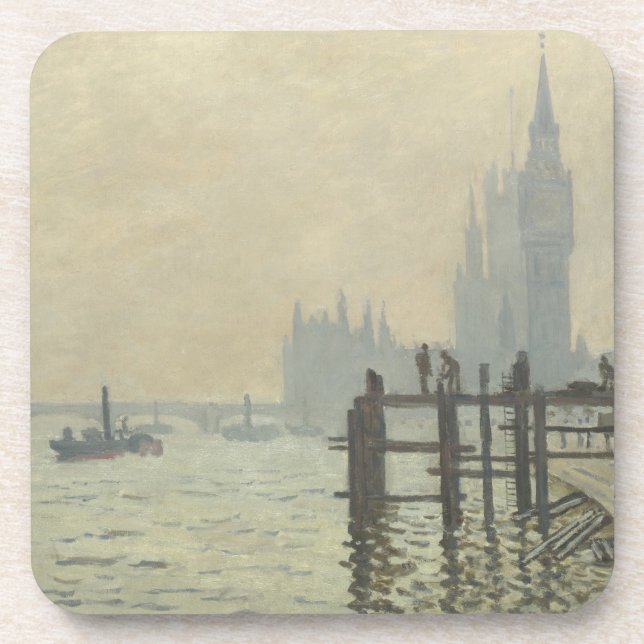 The Thames Below Westminster by Claude Monet Coaster (Front)