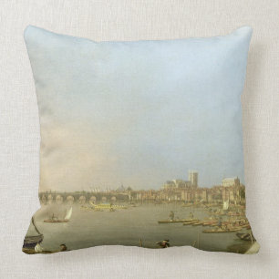 The Thames from the Terrace of Somerset House, loo Throw Pillow