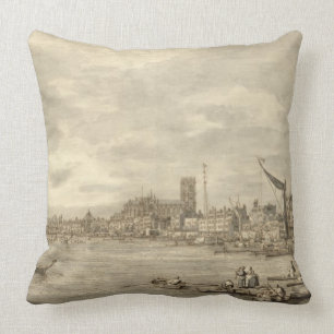 The Thames Looking towards Westminster from near Y Throw Pillow