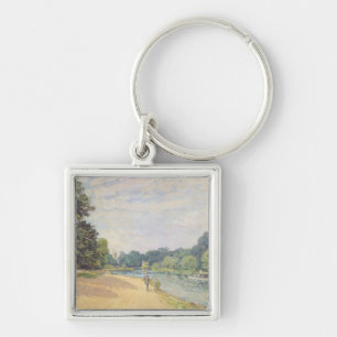 The Thames with Hampton Church, 1874 Keychain