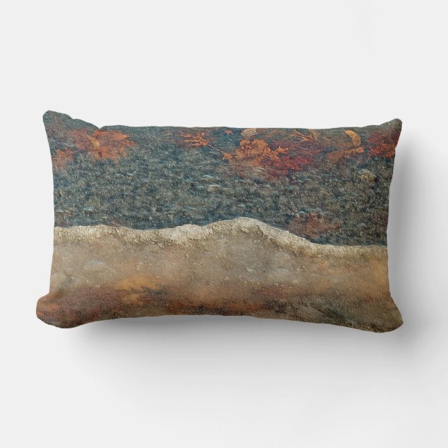 The Thaw Abstract Ice Photography Lumbar Pillow (Front)
