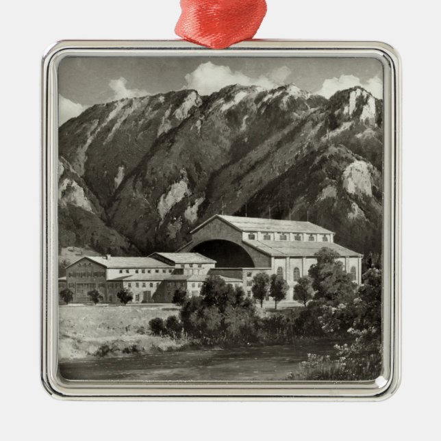 The Theatre at Oberammergau, 1930 Metal Ornament (Front)