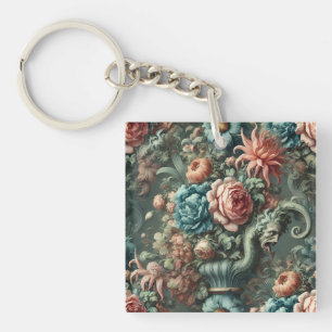 The Theatrics of Thirst – Gothic Floral Design Keychain