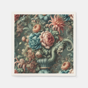 The Theatrics of Thirst – Gothic Floral Design Napkin