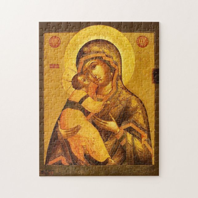 The Theotokos and Christ Child Orthodox Icon Jigsaw Puzzle (Vertical)