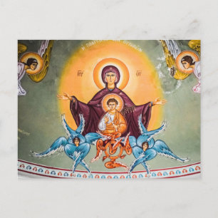 The Theotokos and Christ Child with Cherubims  Postcard