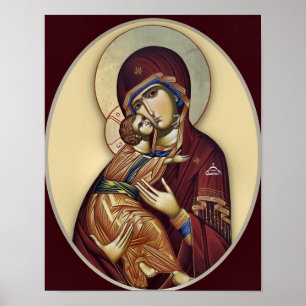 The Theotokos and Infant Jesus Orthodox Icon Print