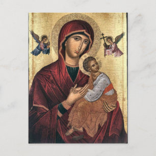 The Theotokos and the Christ Child Orthodox Icon Postcard