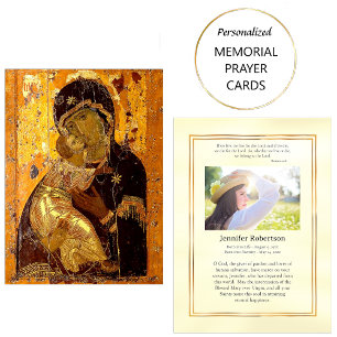 The Theotokos of Vladimir Funeral Prayer Card