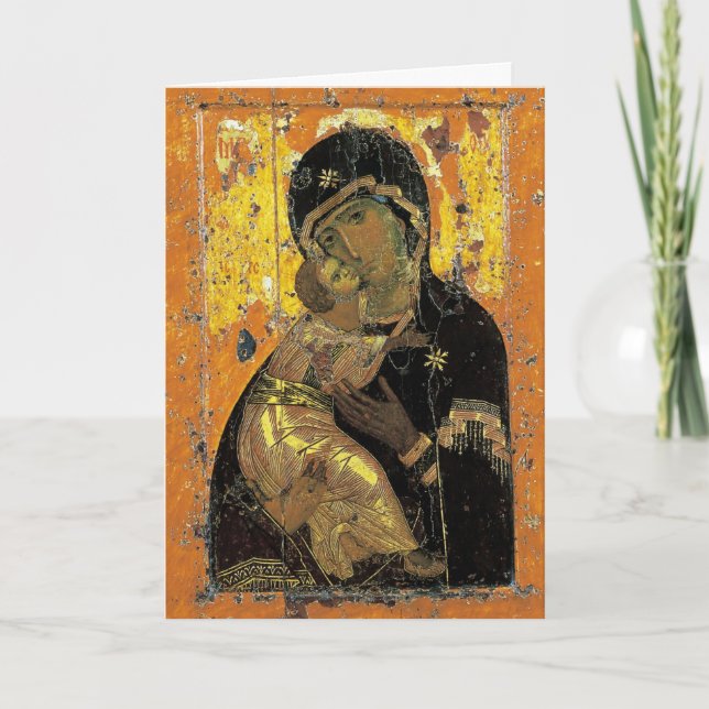 The Theotokos of Vladimir Pascha Easter Greeting Card (Front)
