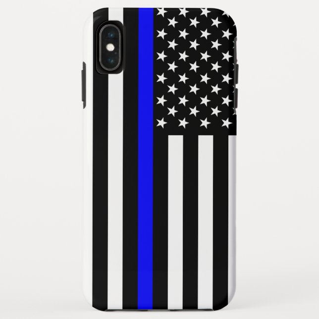 The Thin Blue Line American Flag Case-Mate iPhone Case (Back)
