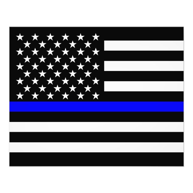 The Thin Blue Line American Flag Decor Photo Print (Front)