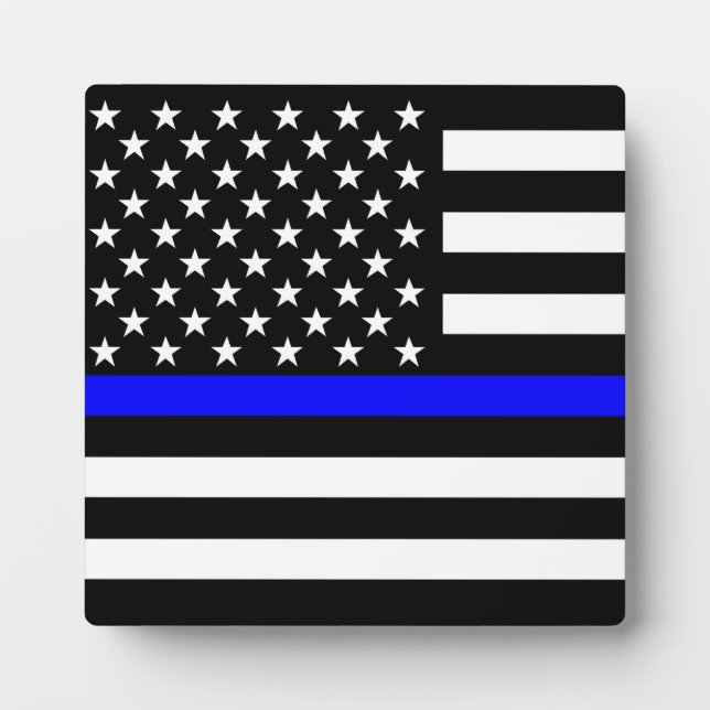 The Thin Blue Line American Flag Decor Plaque (Front)