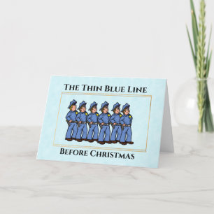 The Thin Blue Line Policemen Christmas Card