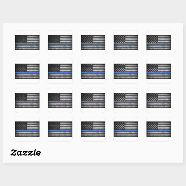 The Thin Blue Line  Square Sticker (Sheet)
