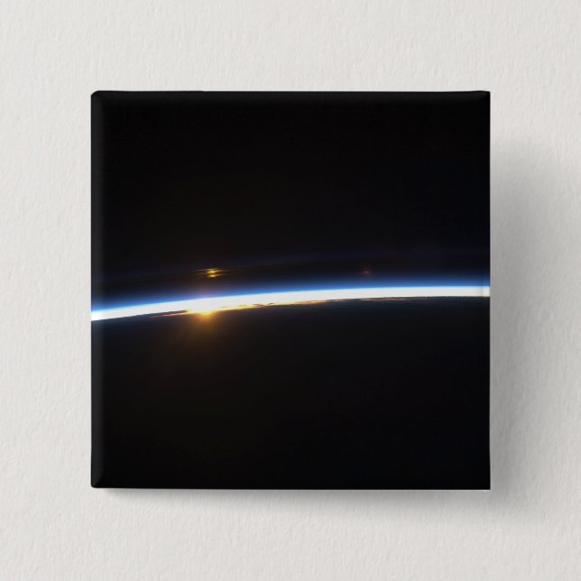 The thin line of Earth's atmosphere 2 Inch Square Button (Front)