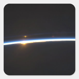 The thin line of Earth's atmosphere Square Sticker