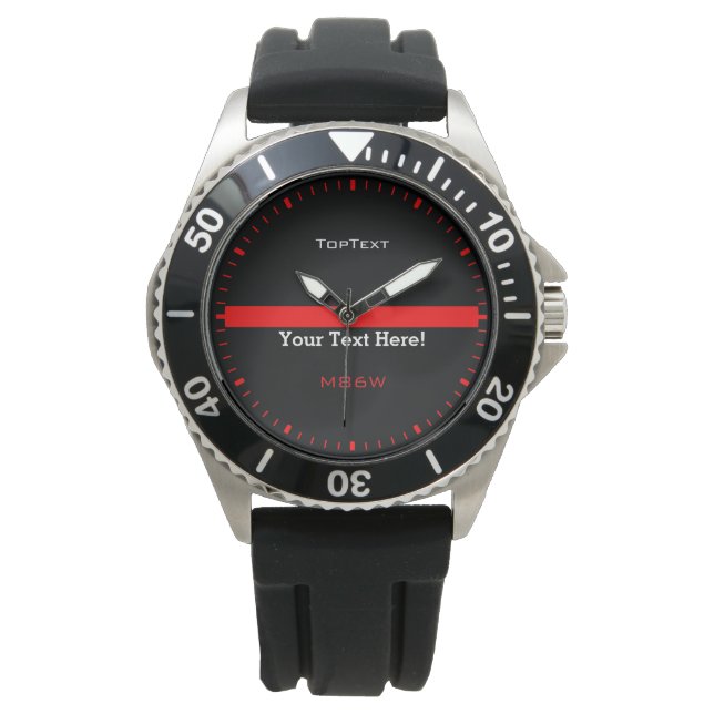 The Thin Red Line Your 3 lines of Text Watch (Front)