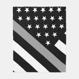 The Thin Silver Line Flag Fleece Blanket