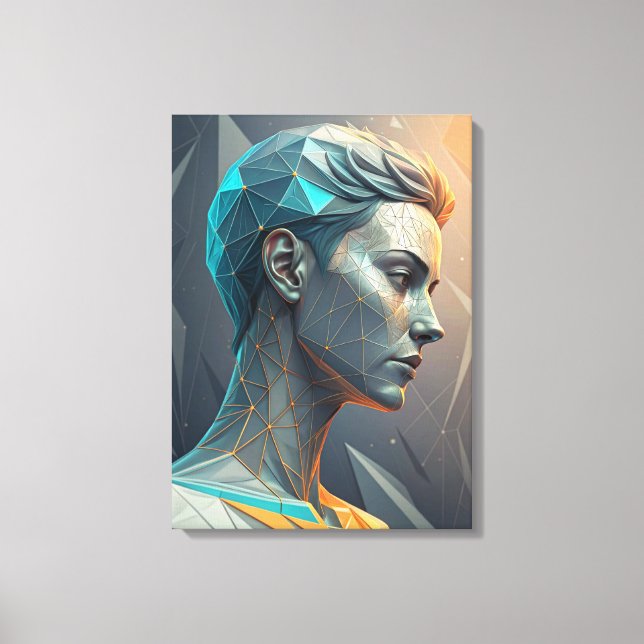 The Thinker 2.0 Abstract Geometric Canvas Print (Front)