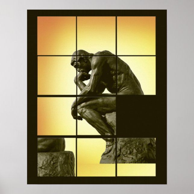 The Thinker, image sliding puzzle game, Le Penseur Poster (Front)