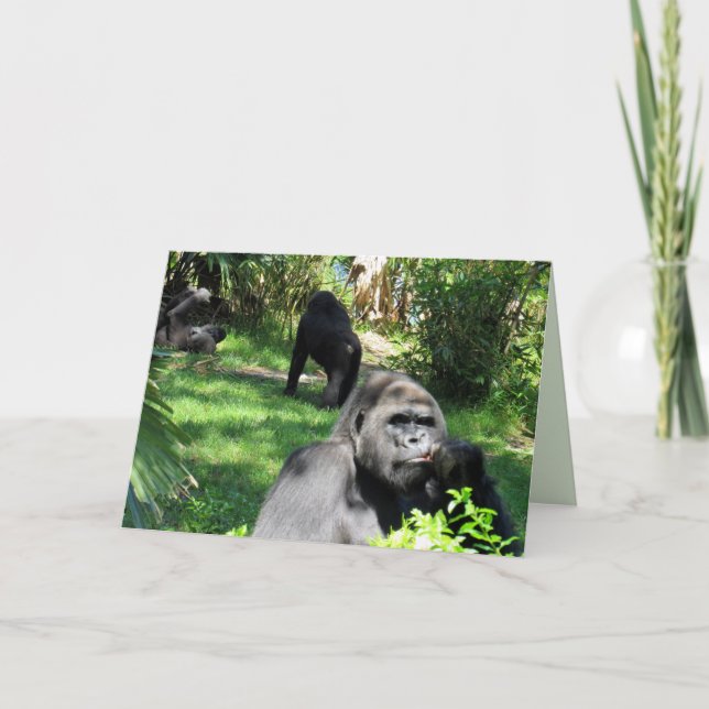 The Thinker - Lowland Gorilla - Greeting Card (Front)