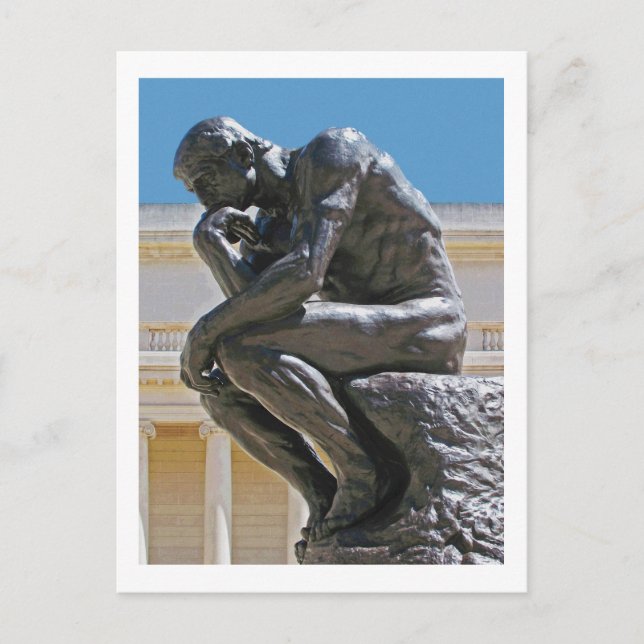 The Thinker photo painting postcard (Front)