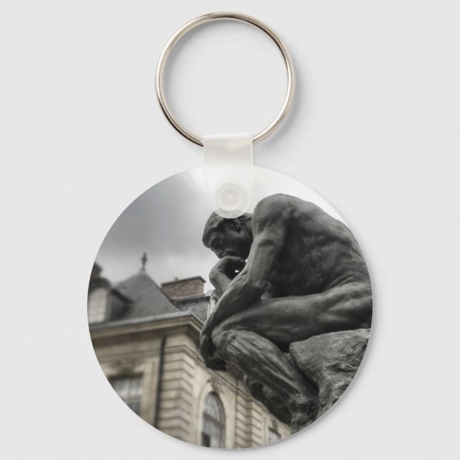The Thinker Rodin Paris Sculpture Keychain (Front)
