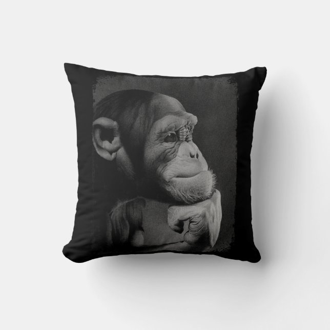 THE THINKER Throw Pillow (Front)