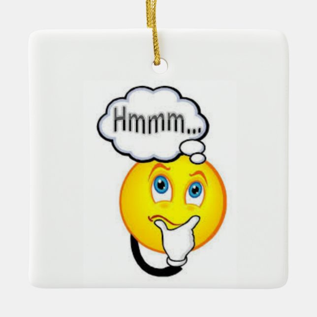 **THE THINKING EMOJI*** CHRISTMAS ORNAMENT (Front)