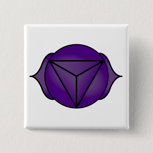 The Third Eye Chakra 2 Inch Square Button (Front)
