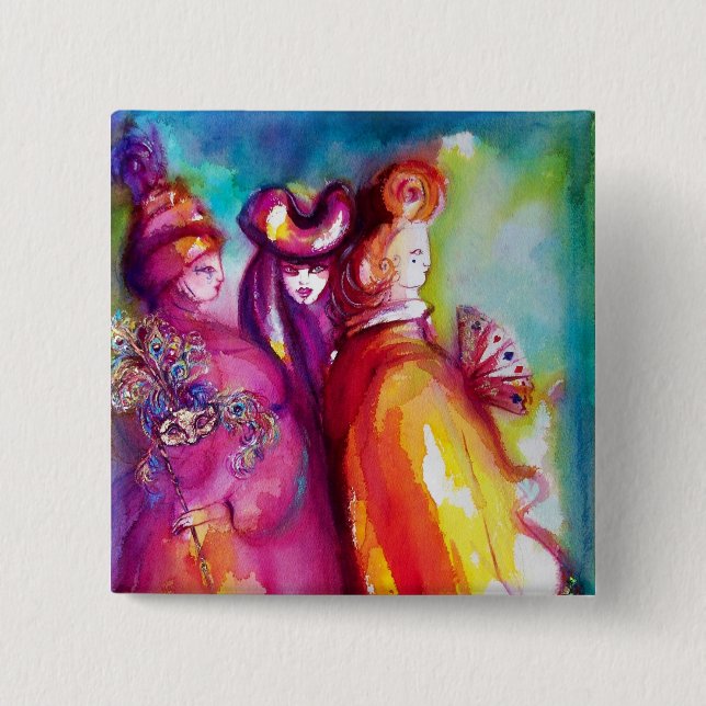 THE THIRD MASK - Detail 1 2 Inch Square Button (Front)