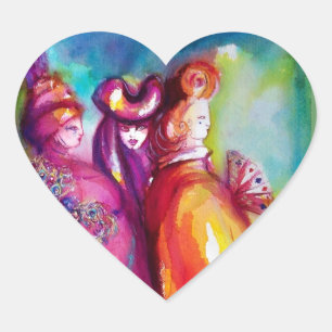 THE THIRD MASK/ Venetian Masquerade Heart Heart Sticker