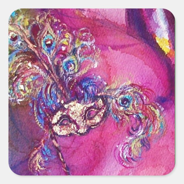 THE THIRD MASK/ Venetian Masquerade Square Sticker (Front)