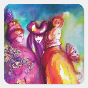 THE THIRD MASK/ Venetian Masquerade Square Sticker