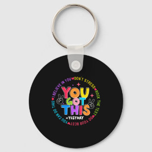 The This Test Day Rock Test Teacher Keychain