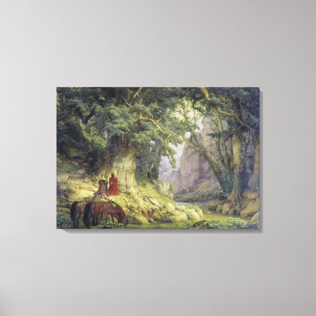 The Thousand-Year Oak Tree (by Karl Lessing) Canvas Print (Front)