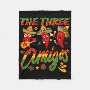 The Three Amigos - Funny Chili Cinco De Mayo Fleece Blanket