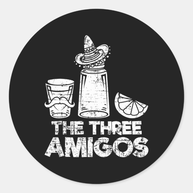 The Three Amigos Shirt Tequila Lime Salt Men Women Classic Round Sticker (Front)