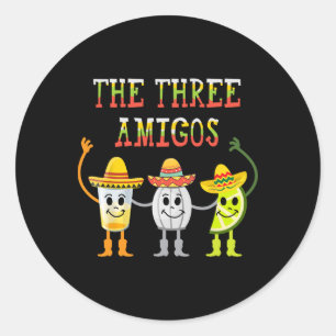 The Three Amigos T Shirt Tequila Salt Lime Cinco D Classic Round Sticker