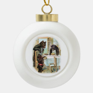 The Three Bears Ceramic Ball Christmas Ornament