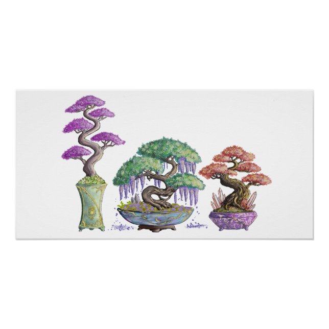 The three colored bonsai vases. poster (Front)