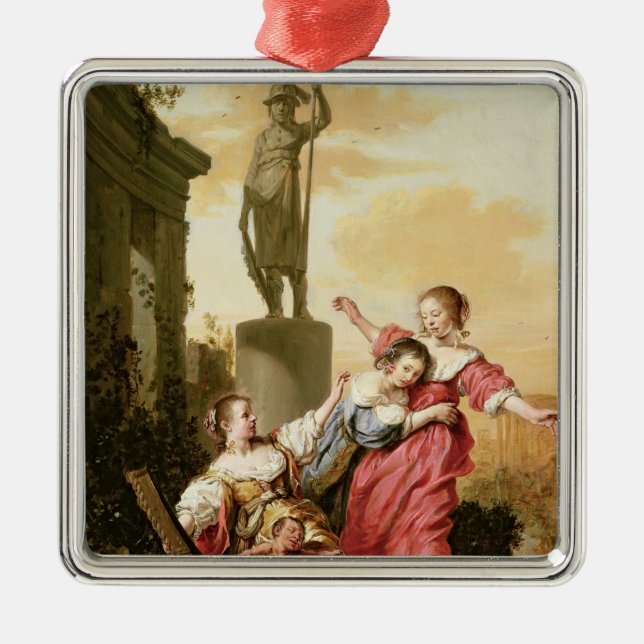 The Three Daughters of Cecrops Metal Ornament (Front)