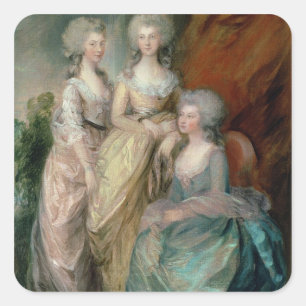 The three eldest daughters of George III: Princess Square Sticker