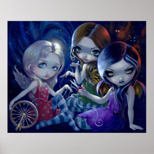 The Three Fates ART PRINT gothic fairy goddess