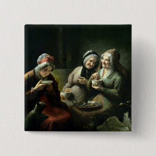 The Three Gossips 2 Inch Square Button