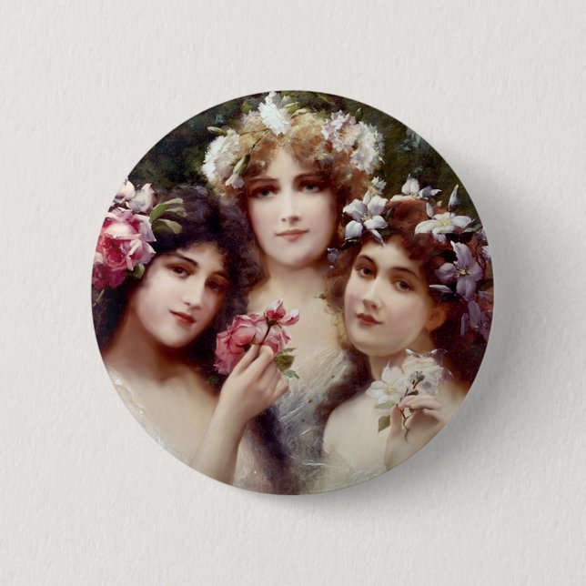 The Three Graces 2 Inch Round Button (Front)